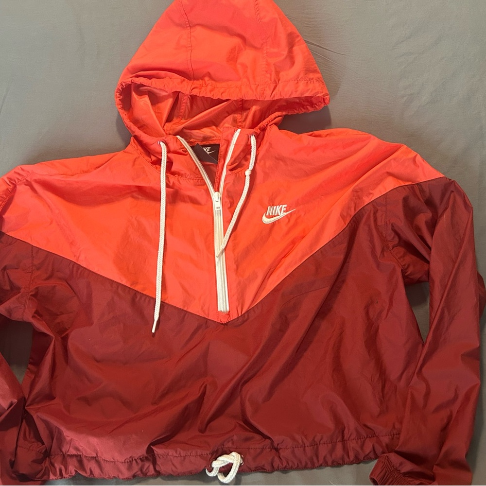Nike Red and Maroon Windbreaker Jacket